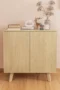 RHETORICA – Oak Brown Fluted Door Storage Cabinet