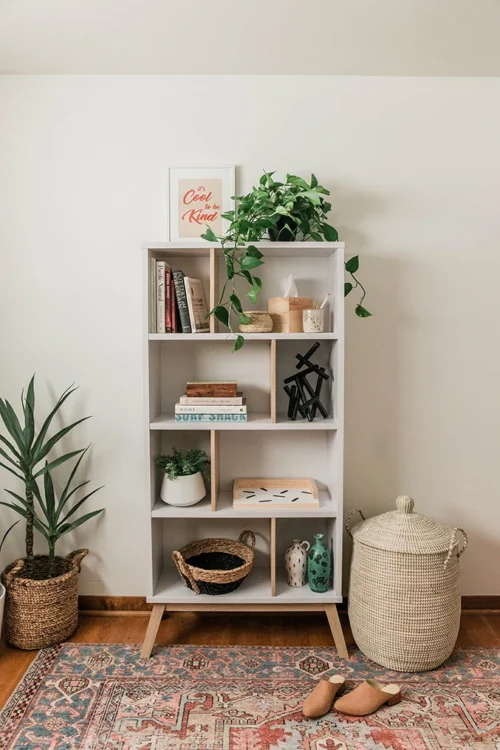 ATLAS – White and Oak Brown Bookshelf