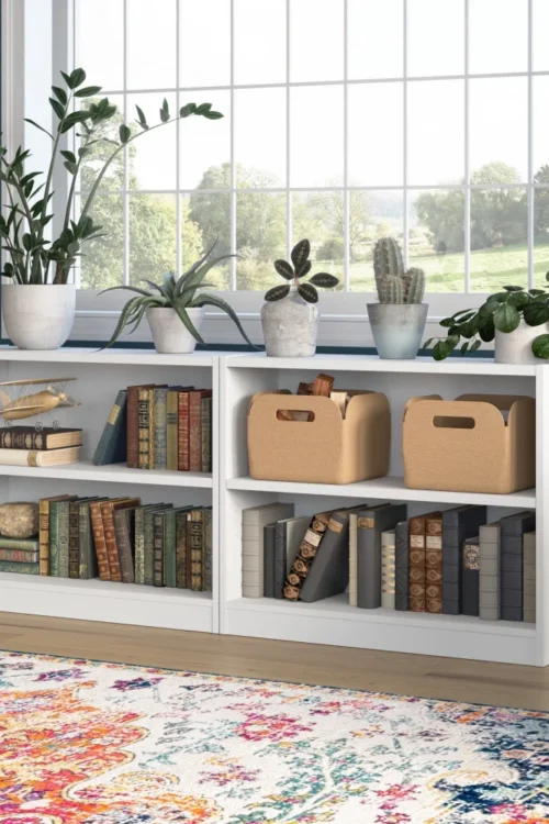 FENNA – White Contemporary Style Bookshelves Set