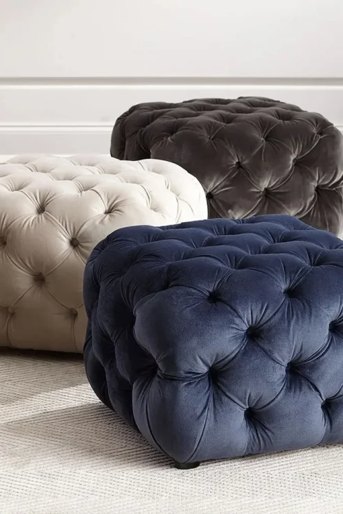 Tufted Velvet Ottoman
