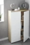 White & Oak Compact Storage Cabinet